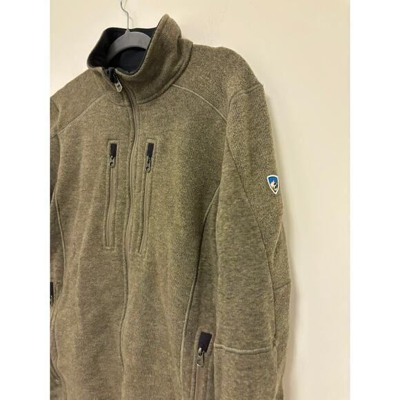 Kuhl Brown Oatmeal Interceptr Fleece Mens Full Zip Jacket - Picture 2 of 5